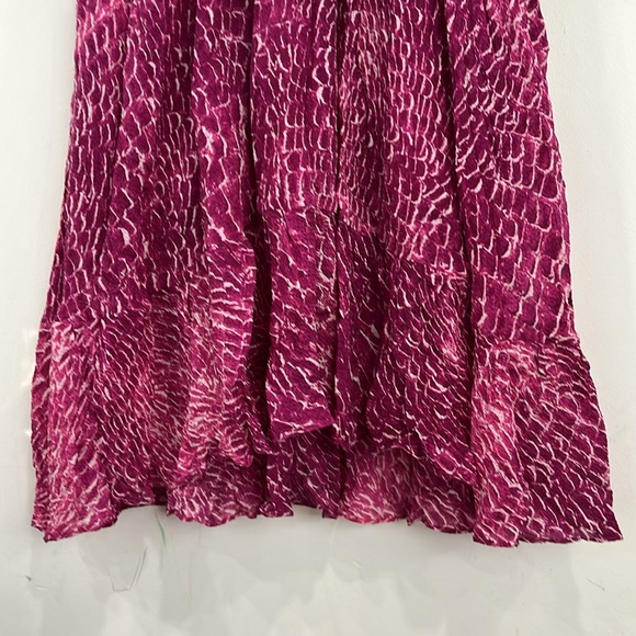 Cynthia Steffe Carey Silk Chiffon Fuchsia Printed Ruffle Lined Dress size 10 - Picture 14 of 15